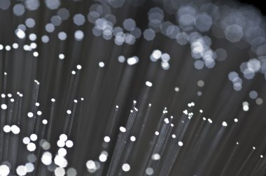 Fiber optik geniş bant teknolojisi konsept bokeh arka plan bulanık.