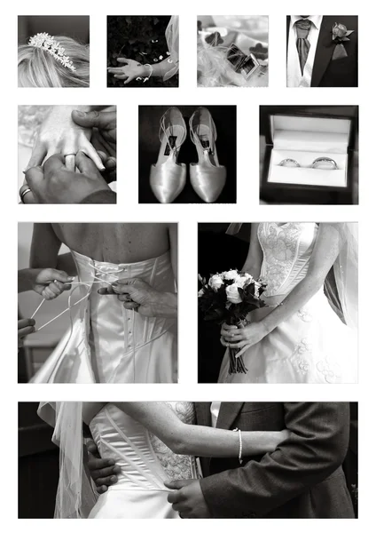 在黑色和白色婚礼拼贴画集合 — 图库照片