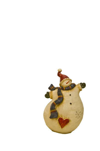 Vánoční dřevěný sněhulák ornament dekorace — Stock fotografie