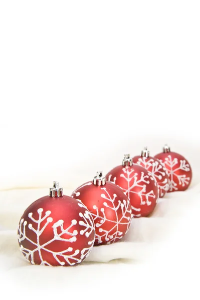 Decoraties rode kerstballen — Stockfoto