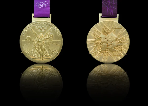 Дизайн золотой медали Олимпийских игр 2012 — стоковое фото