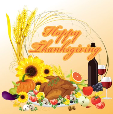 thanksgiving dinner illustration background clipart