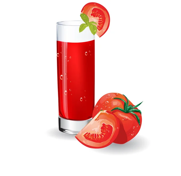 Стакан томатного сока. Векторная иллюстрация . — стоковый вектор