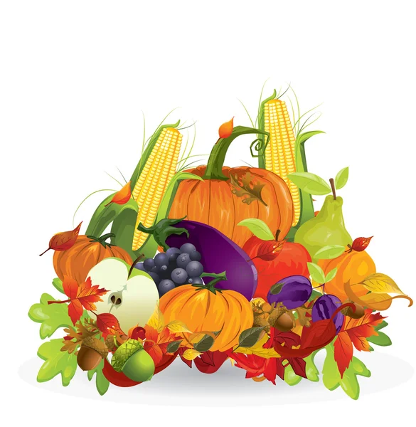 Herfst groente en fruit — Stockvector