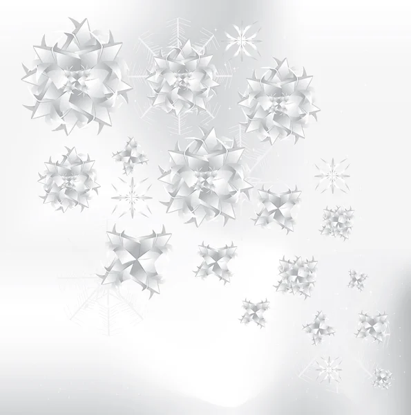 Origami flocos de neve fundo — Vetor de Stock