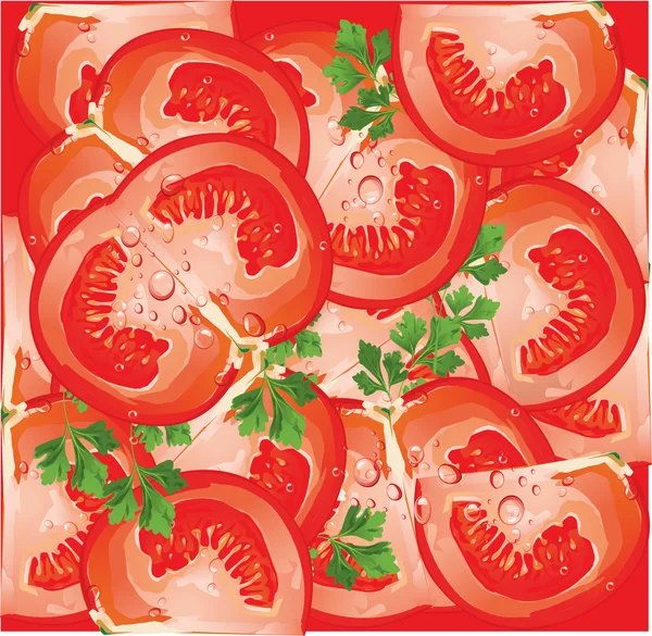 Vektor nahtloses Muster mit Tomate — Stockvektor