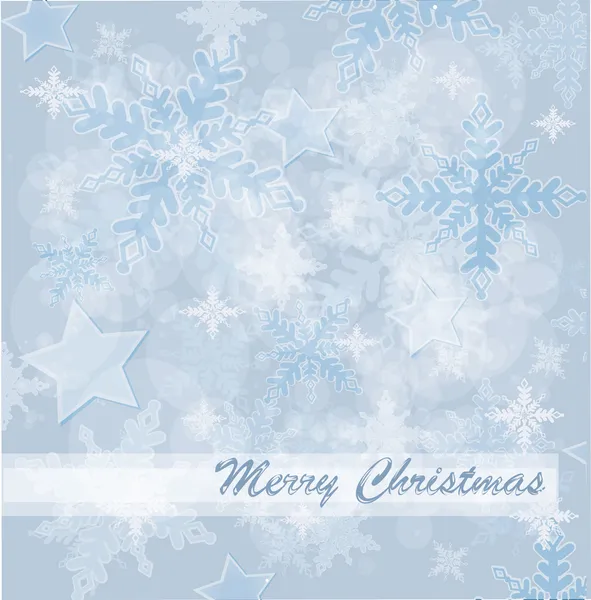 Αφηρημένη Χριστουγεννιάτικη κάρτα με λευκές νιφάδες χιονιού — Διανυσματικό Αρχείο