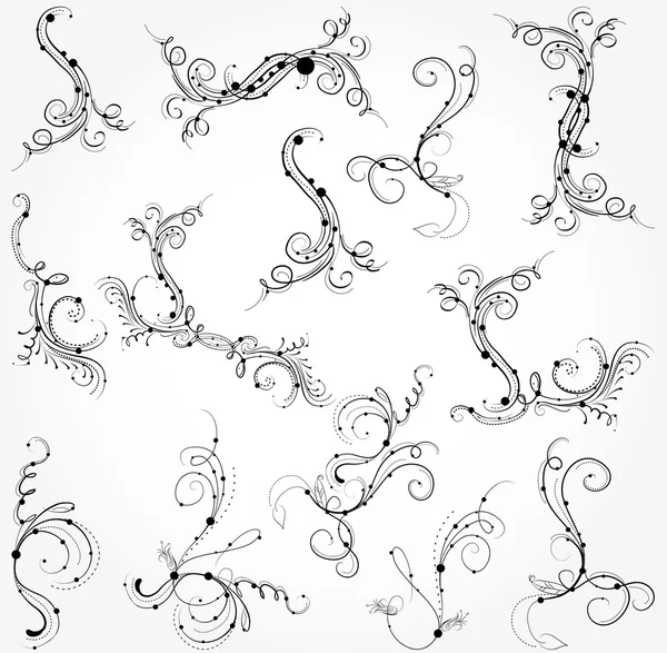 Conjunto de diseño de elementos de estilo caligráfico — Vector de stock