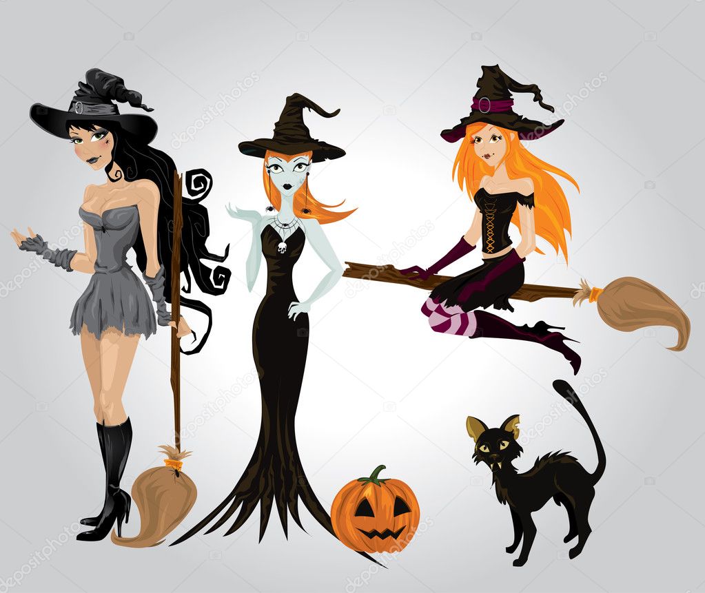 Sexy Halloween Witch — Stock Vector © Lindwa 7308146