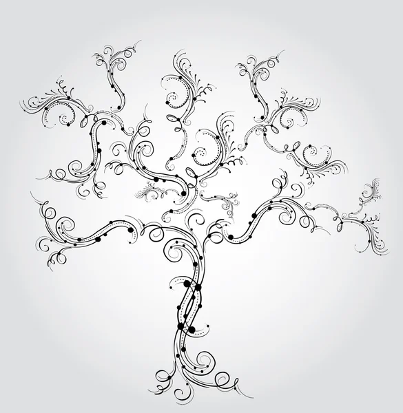 Dekorativní strom, vektorové ilustrace — Stockový vektor
