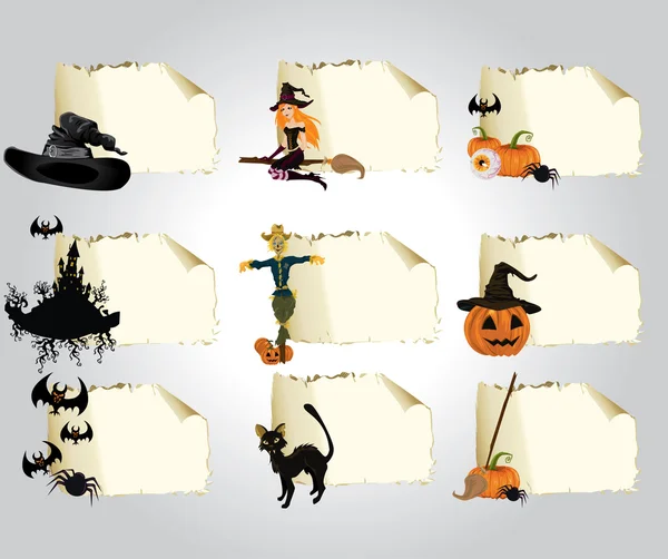Set of cards halloween — Stock Vector