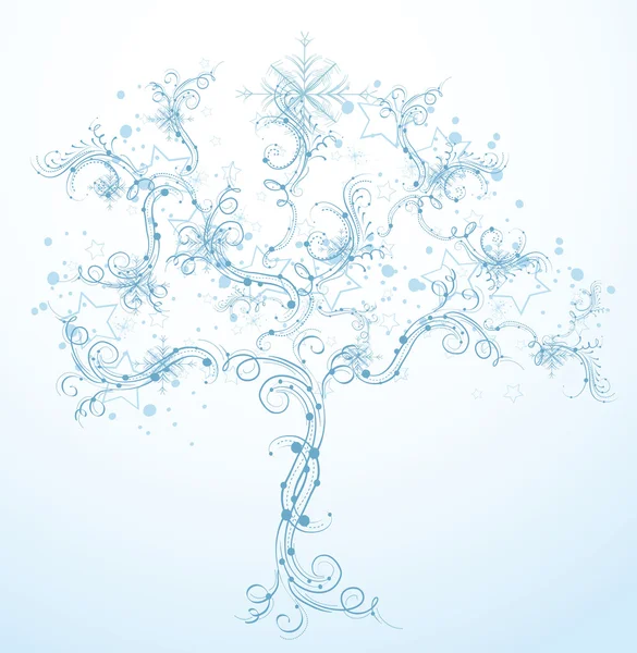 Красивый абстрактный векторный дизайн зимних деревьев — стоковый вектор