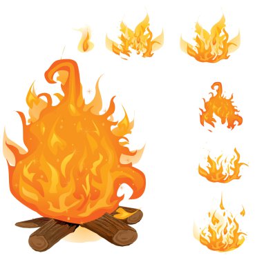 Vector flame collection clipart