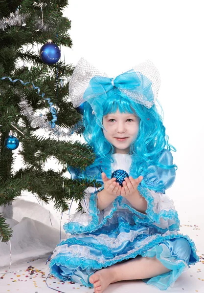 Dziewczyna z niebieskimi włosami — Zdjęcie stockowe