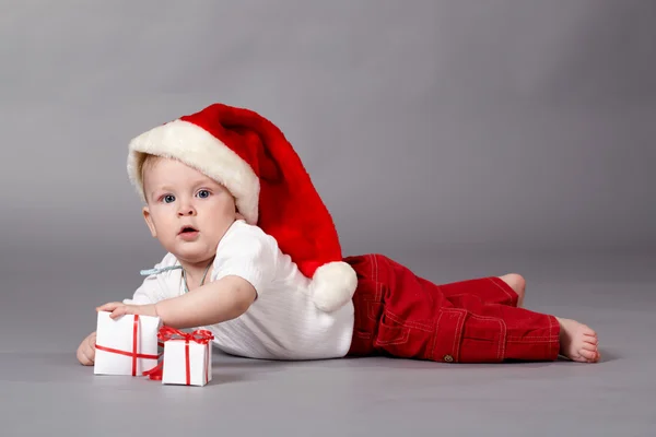 stock image Baby with gifts.