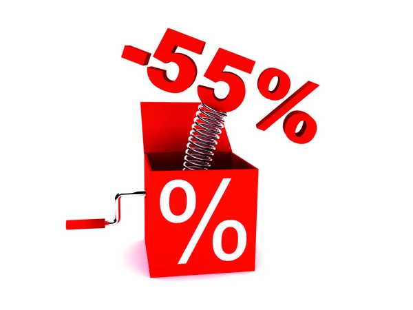 Korting van 55 procent — Stockfoto