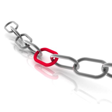 Chain with one red link