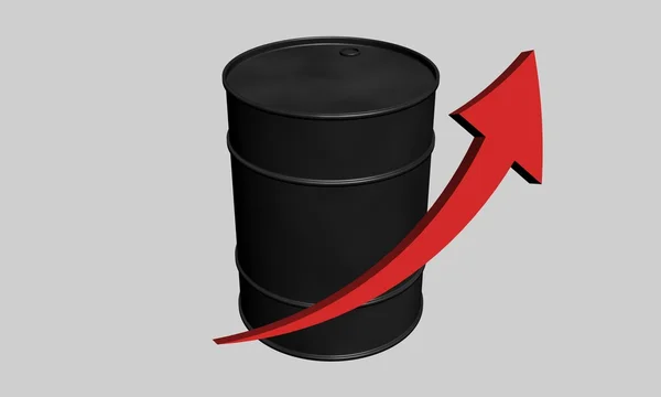 Oil barrel with arrow — Stock Photo, Image