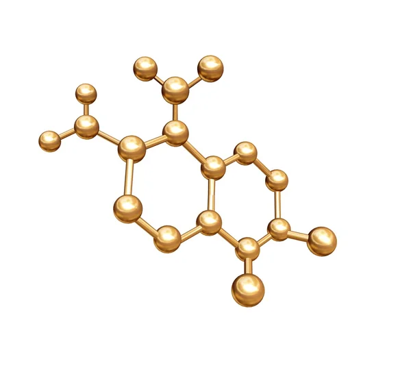 3D zlatého vykreslen molekula — Stock fotografie