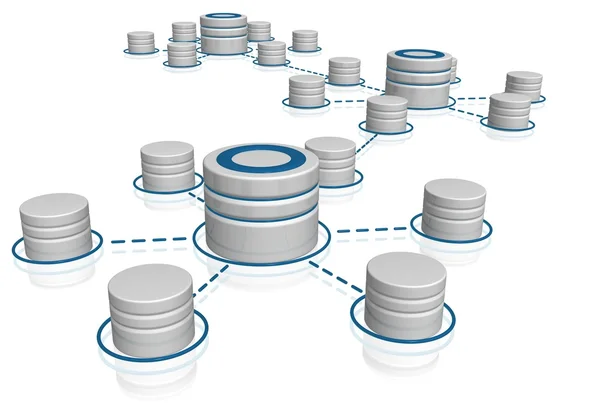 Databases interconnect — Stockfoto