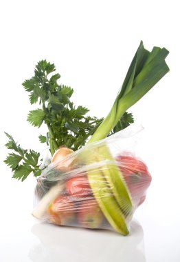 Bag with vegetables clipart