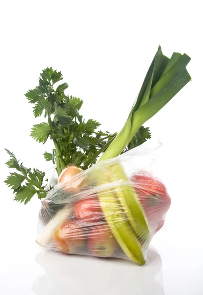 Zak met groenten — Stockfoto