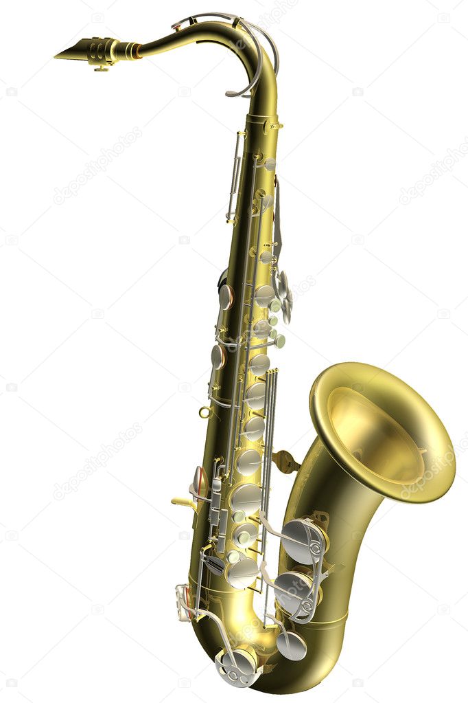 Saxophone 3d illustration