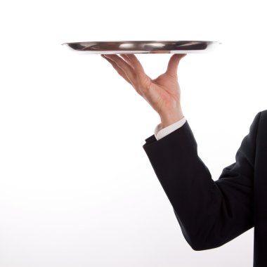 Waiter with tray clipart