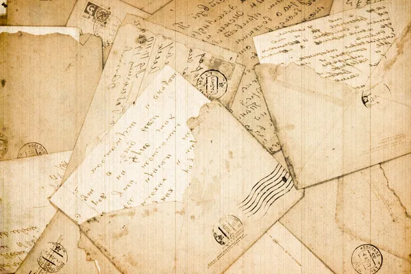 Alte Briefe und Umschlag als Hintergrund — Stockfoto