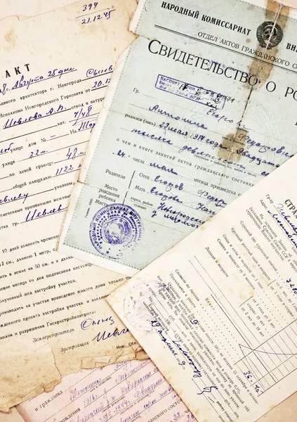 Старые документы и информация — стоковое фото