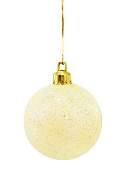 Žlutý vánoční míč — Stock fotografie