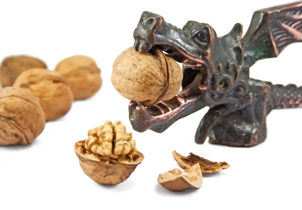 Old vintage nutcracker with walnut — Stock Photo, Image