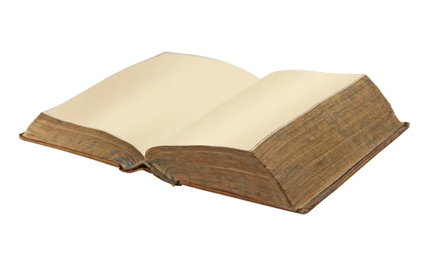 Старая открытая книга, изолированная — стоковое фото