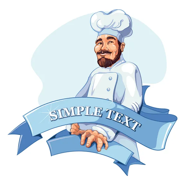 Chef with ribbon — Stockvector