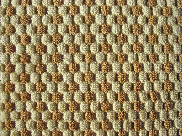 Bruine en witte opluchting pluche stof textuur — Stockfoto