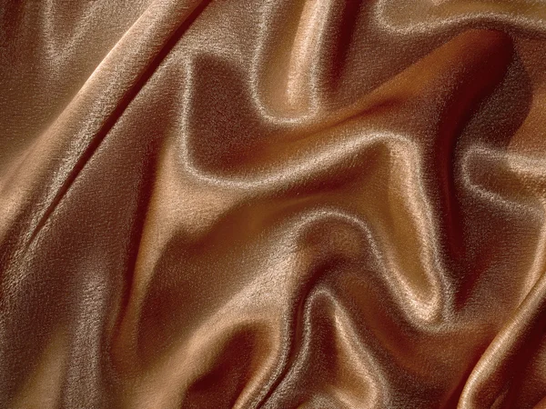 Draped chocolate-brown satin background — Stock Photo, Image
