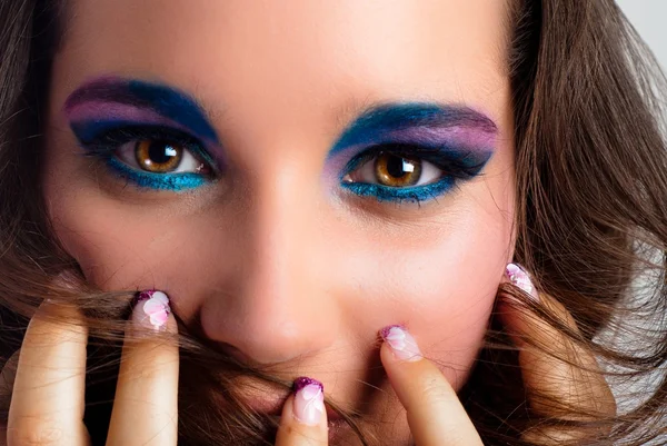 Nachtleben Make-up auf schöne junge Modell — Stockfoto