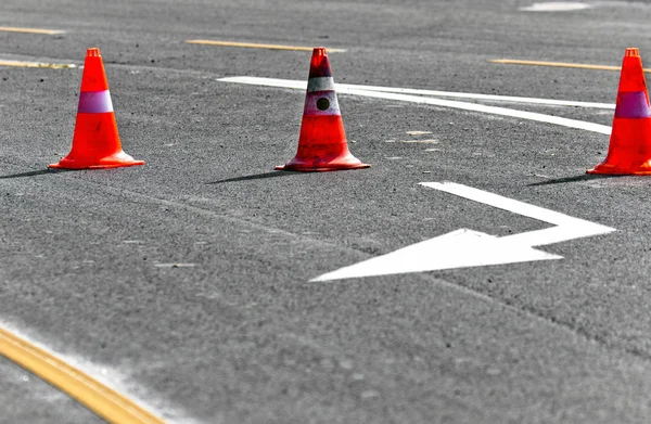 Road block with lanes — Stock Photo, Image