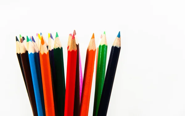 Viele Bleistifte isoliert auf Weiß — Stockfoto