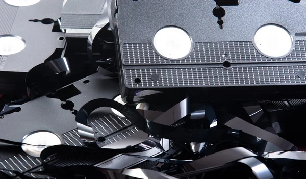 Velhas fitas VHS rasgadas — Fotografia de Stock