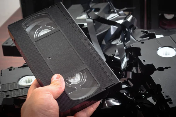 Vieilles bandes VHS déchirées — Photo