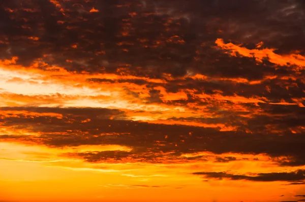 Sunset with orange clouds — Stock Photo, Image