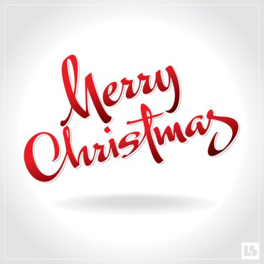 MERRY CHRISTMAS hand lettering (vector) clipart