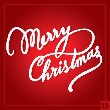 MERRY CHRISTMAS hand lettering (vector) clipart