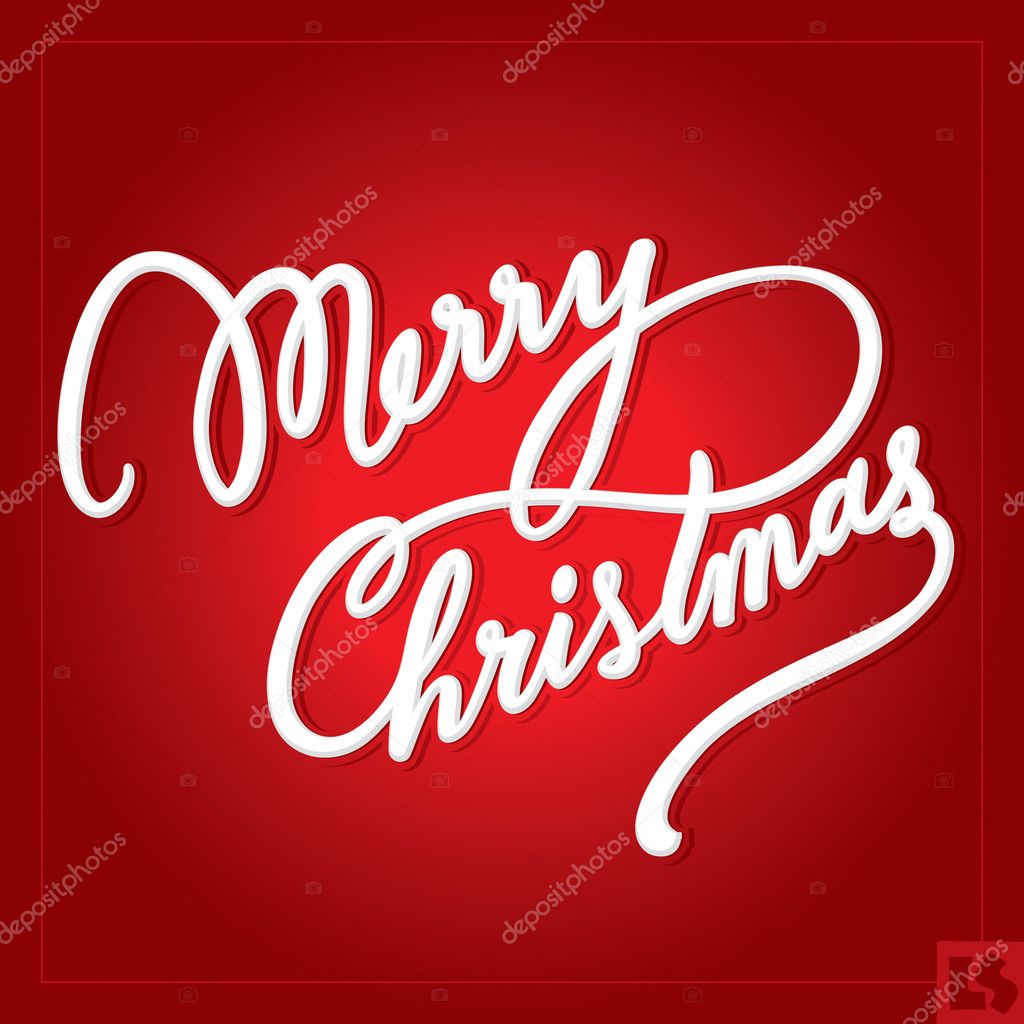 MERRY CHRISTMAS hand lettering -- handmade calligraphy, vector (eps8)