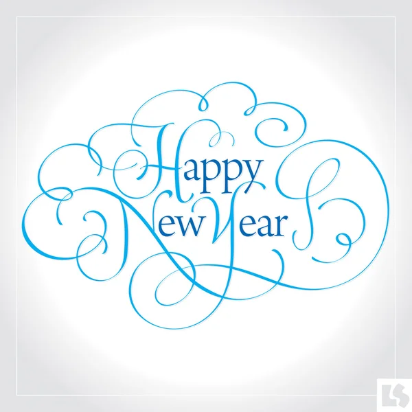 Mutlu yeni yıl el (vektör yazı) — Stok Vektör