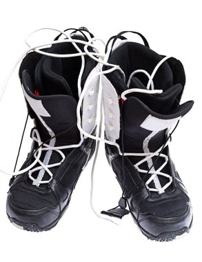 beyaz izole snowboard botları
