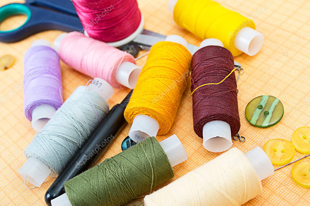 buttons and sewing supplies