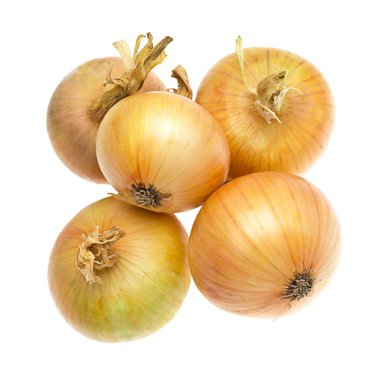 Fresh onions, isolated on a white background clipart