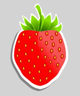 Strawberry illustration. Can be used as sticker.